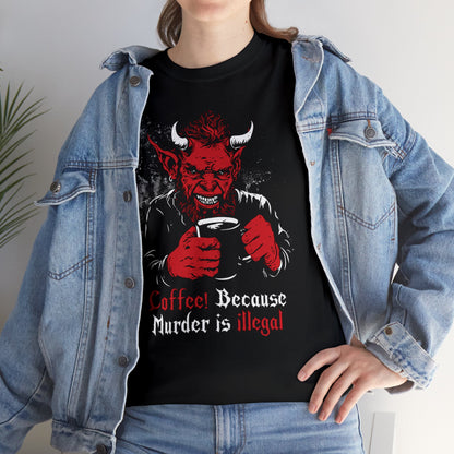 Unisex T-shirt Coffee Devil in Red