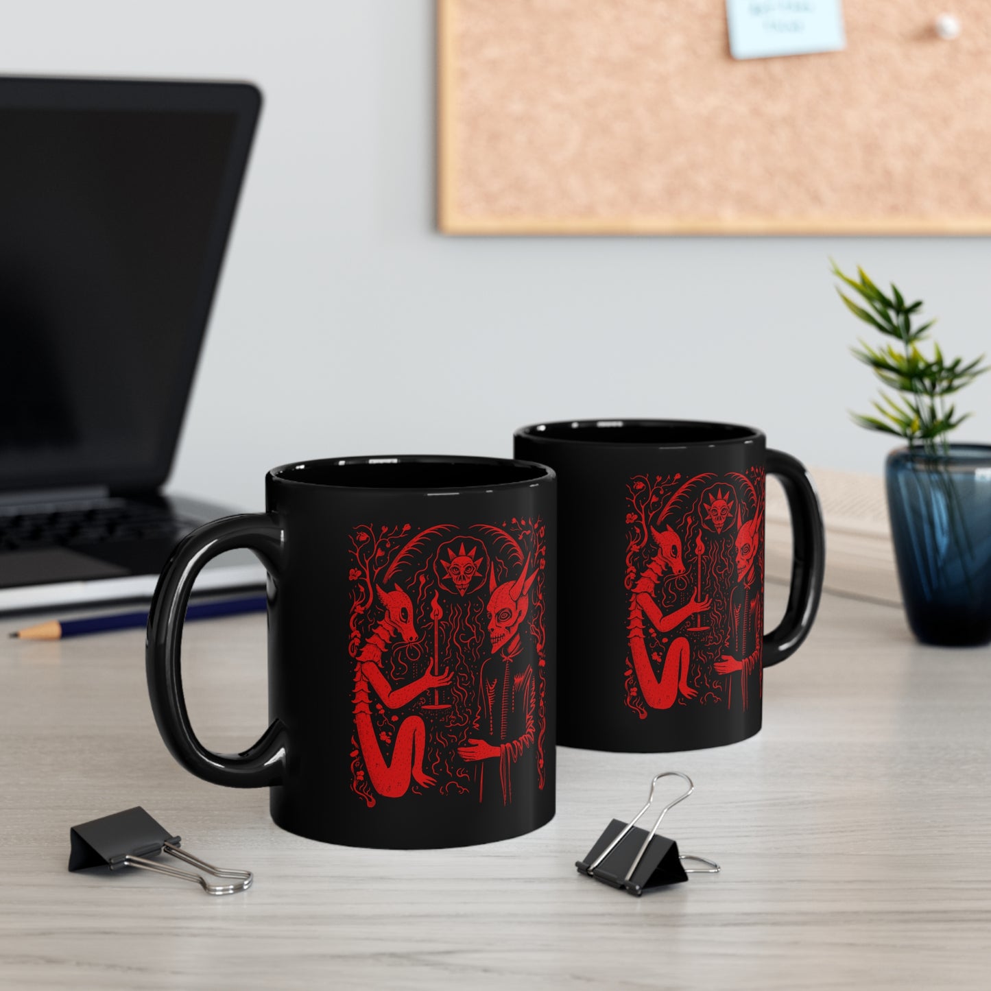 Mug Devil Pact with the Devil in Red - Frogos Design