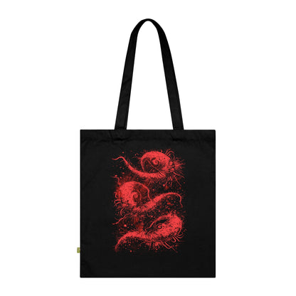 Tote Bag Cosmic Worms in Red - Frogos Design