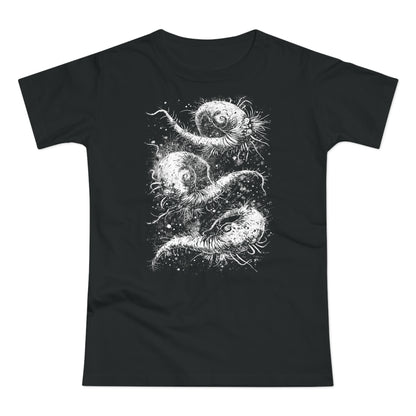 Women's T-shirt Cosmic Worms in White