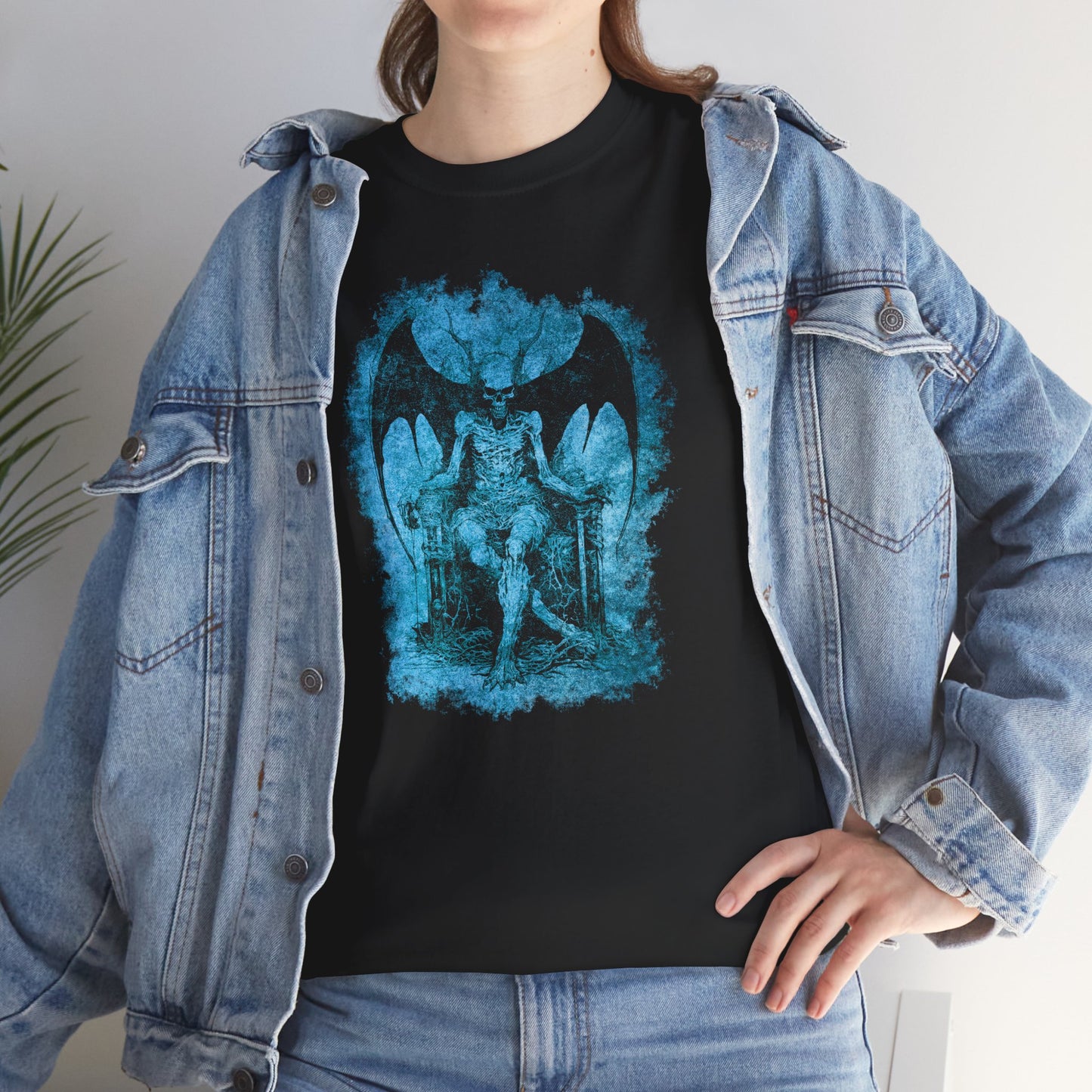 Unisex T-shirt Devil on his Throne in Blue