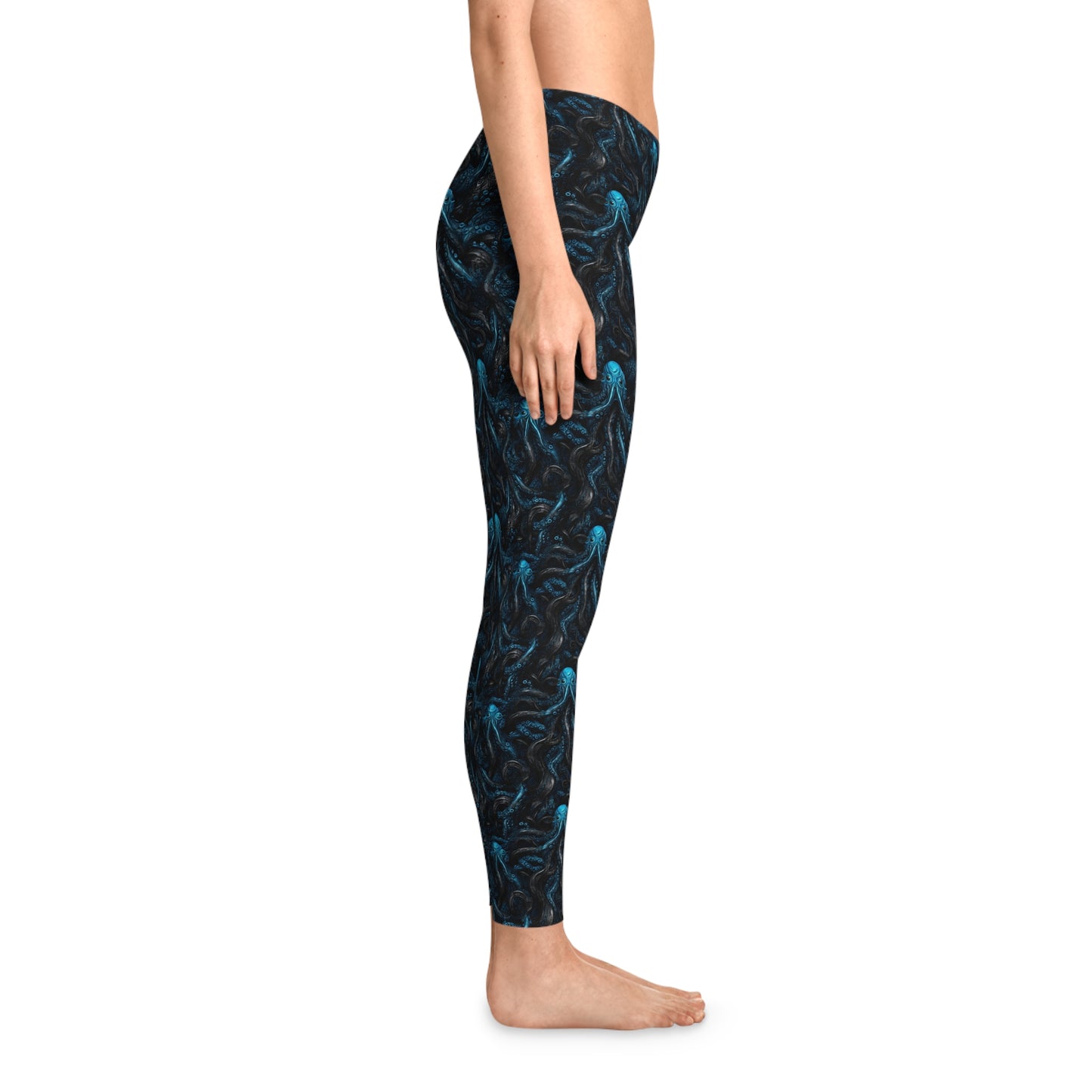 Women`s Leggings Blue Tentacles Horror - Frogos Design