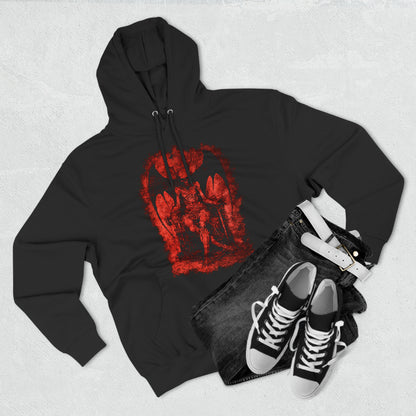 Unisex Pullover Hoodie Devil on his Throne - Red - Frogos Design