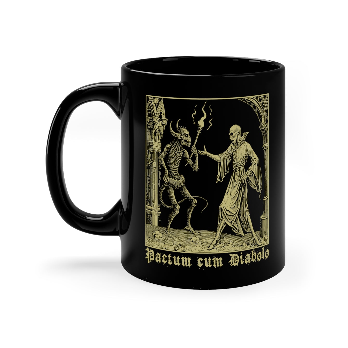 Mug Pactum cum Diabolo in Beige - Frogos Design