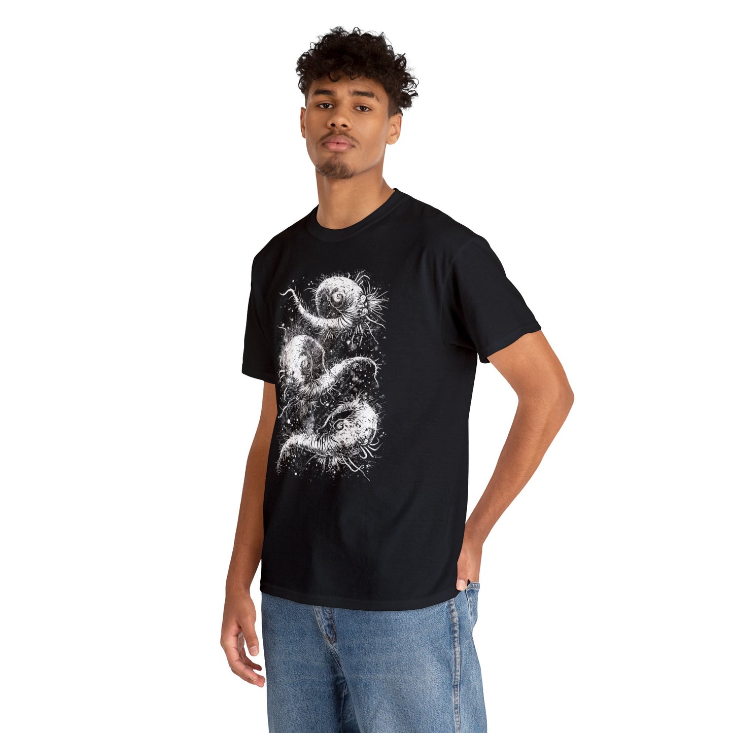 Unisex T-shirt Cosmic Worms in White - Frogos Design