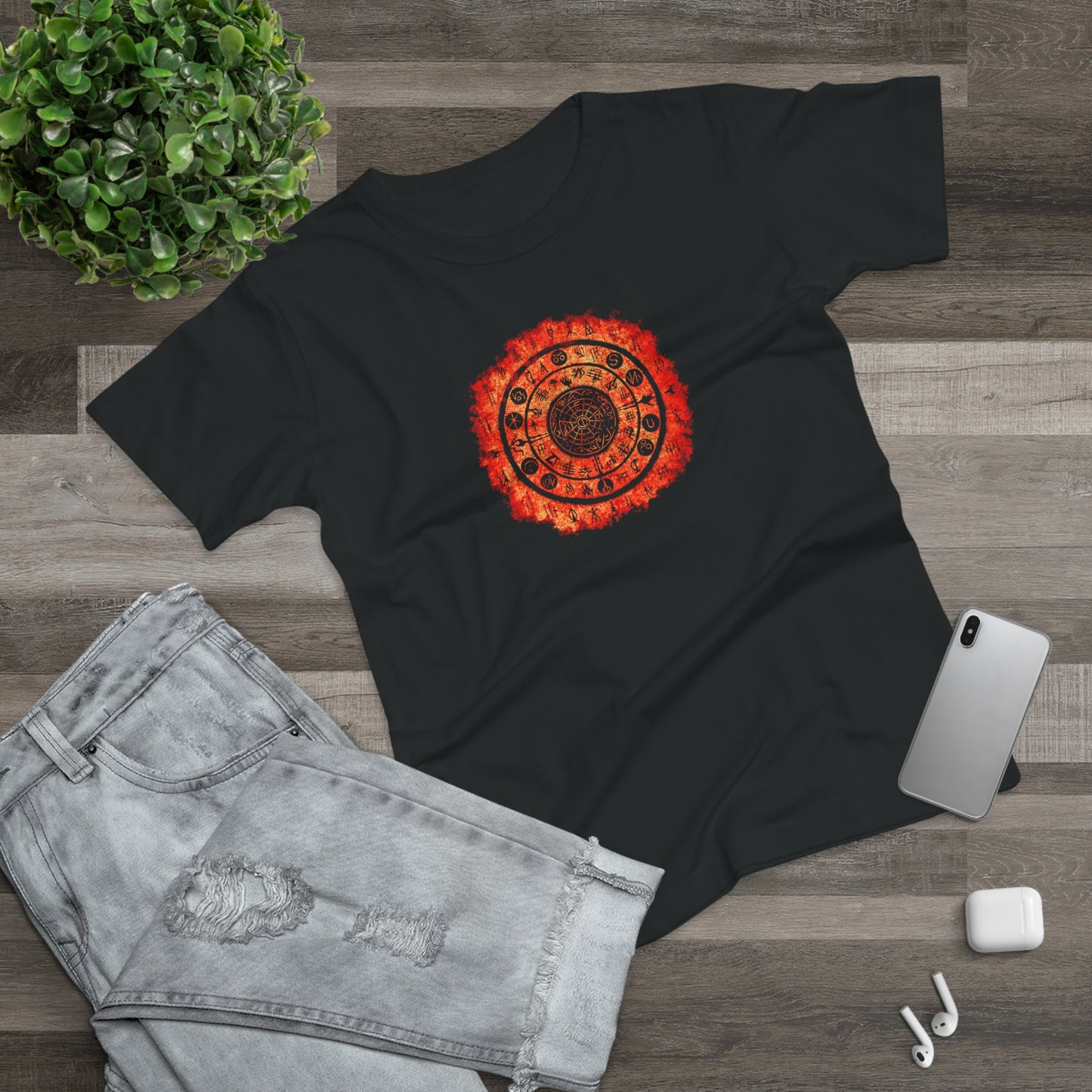 Women's T-shirt Witchcraft Seal in Orange