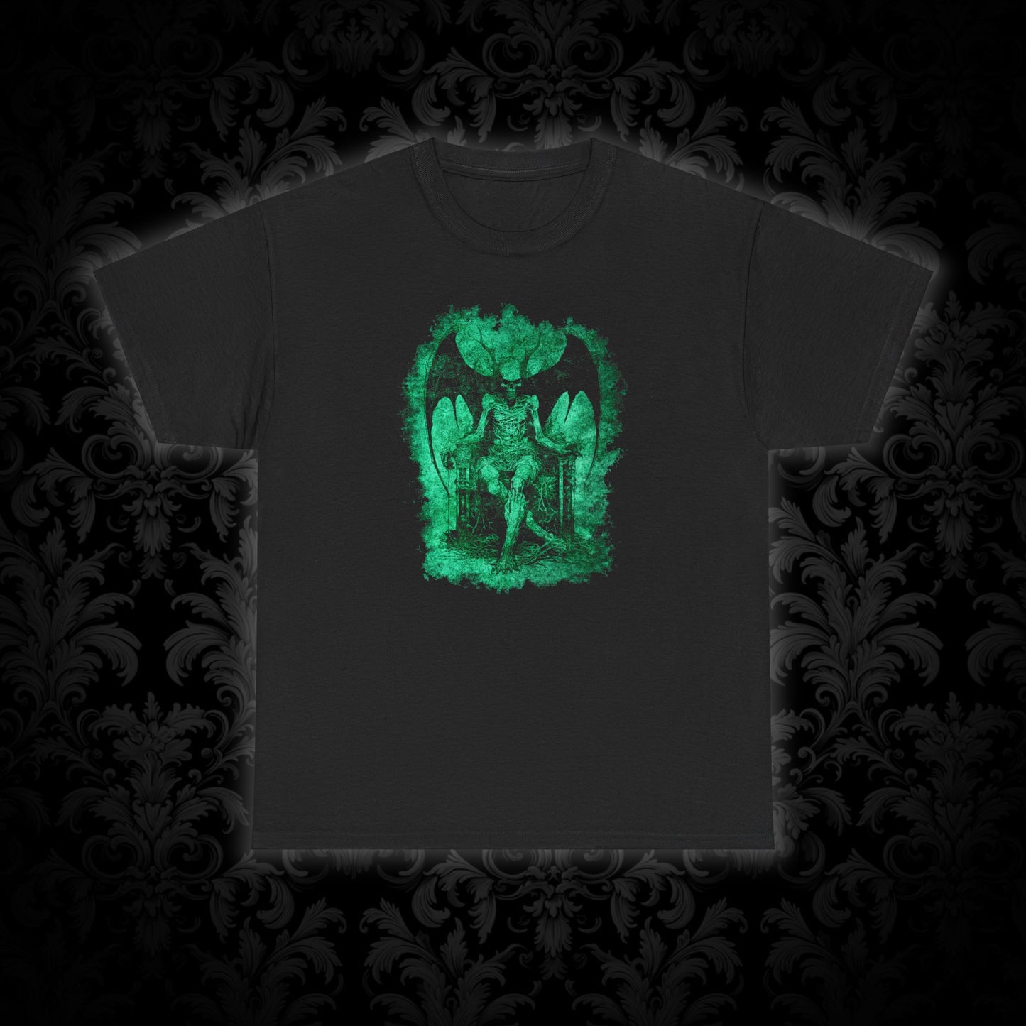 Unisex T-shirt Devil on his Throne in Green