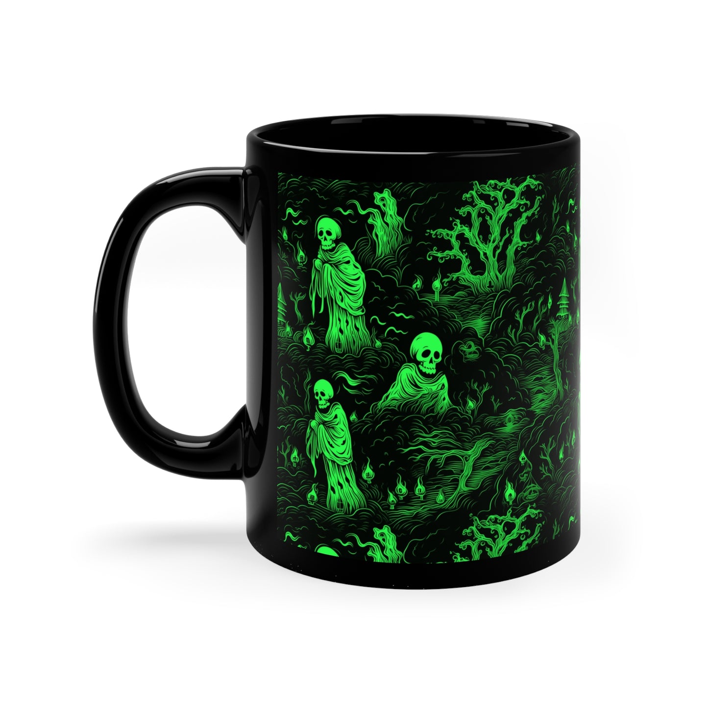 Mug Spooky Green Ghosts - Frogos Design