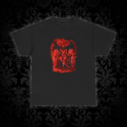 Unisex T-shirt Devil on his Throne in Red