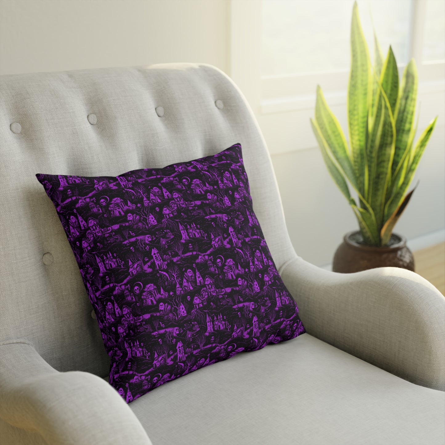 Cushions Spooky Ghosts in Purple - Frogos Design