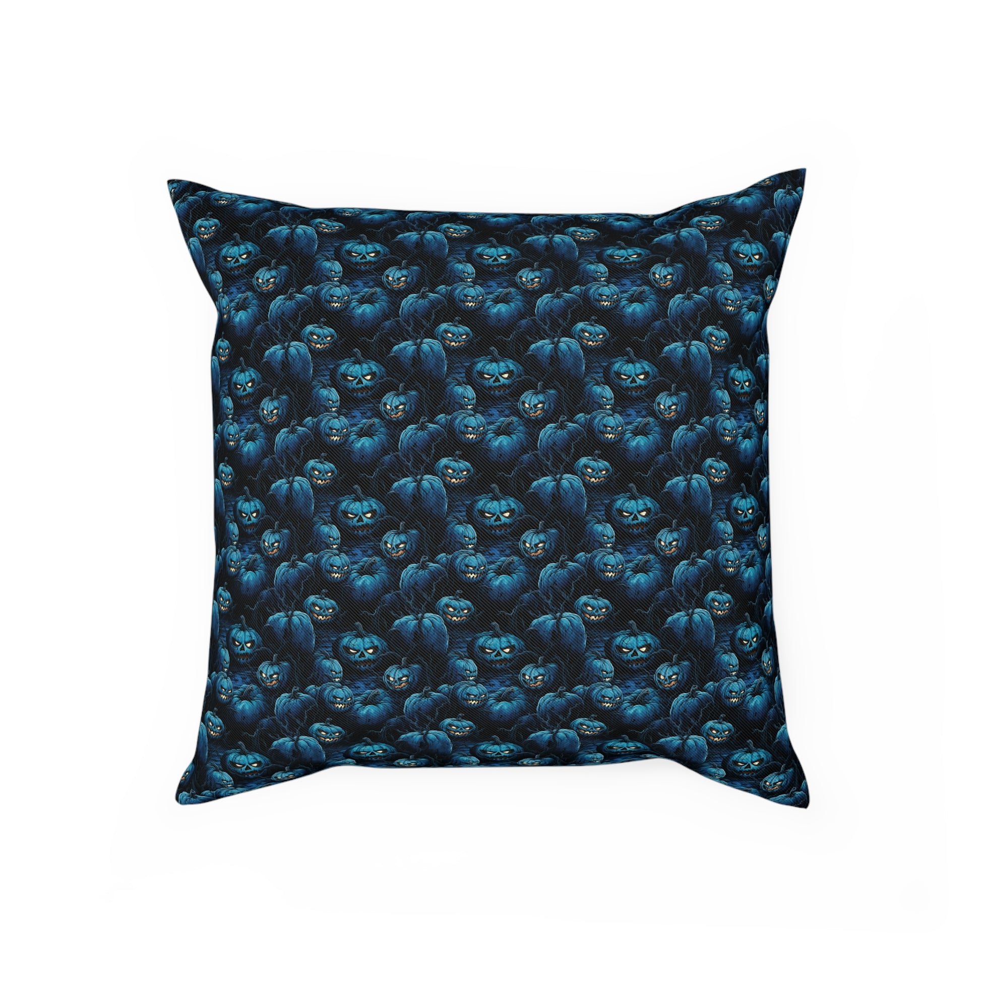 Cushions Spooky Blue Halloween Pumpkins - Frogos Design