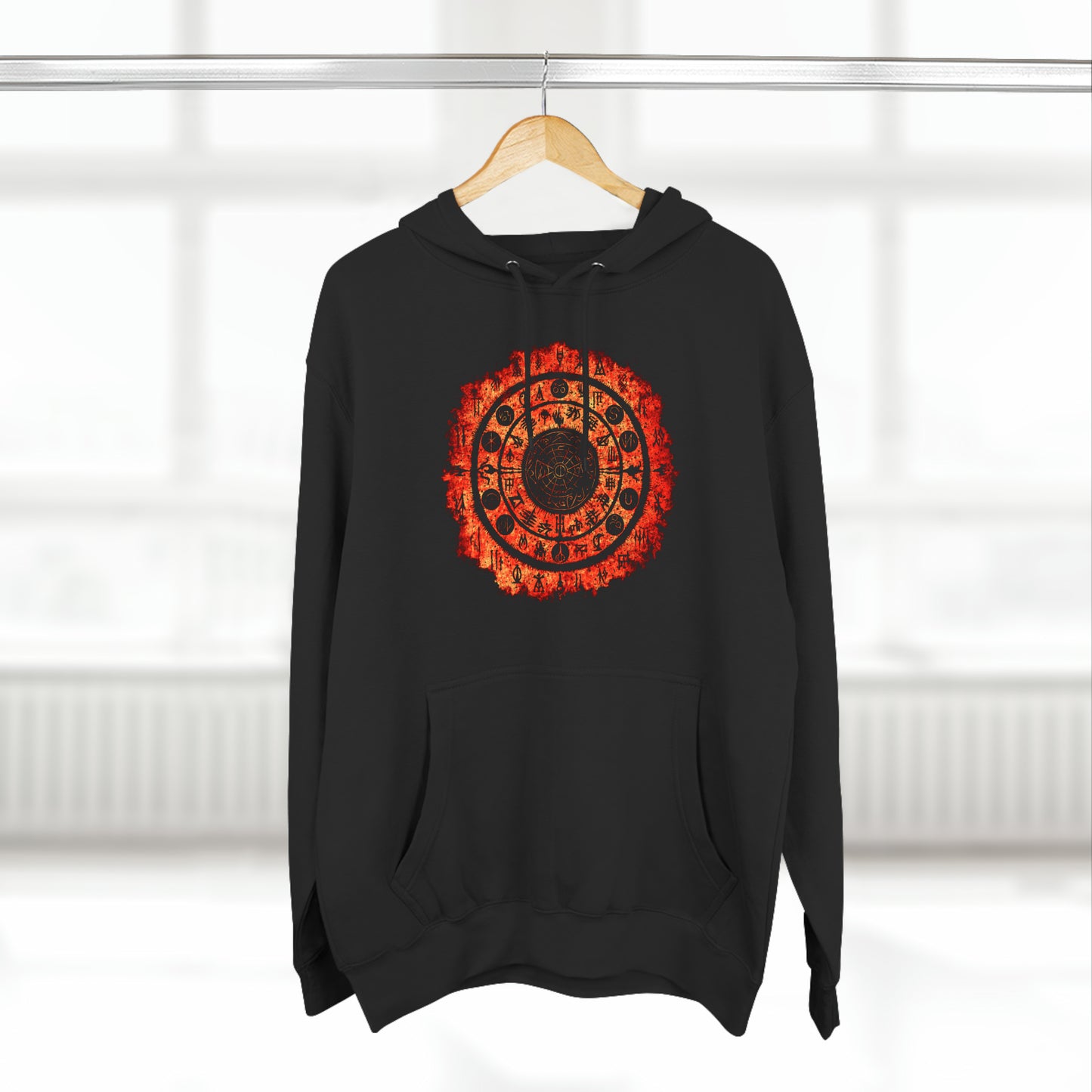 Unisex Pullover Hoodie Witchcraft seal - Orange - Frogos Design