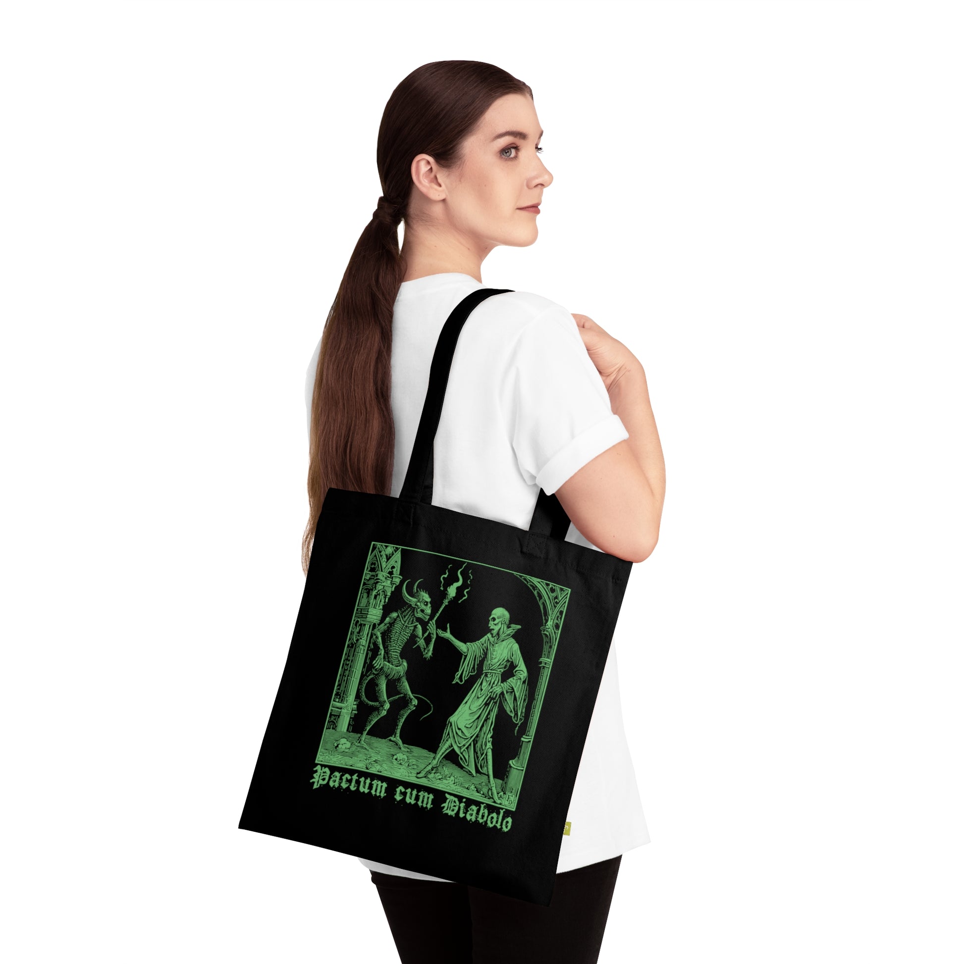 Tote Bag Pactum cum Diabolo in Green - Frogos Design