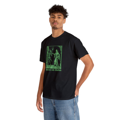 Unisex T-shirt Pactum cum Diabolo in Green - Frogos Design