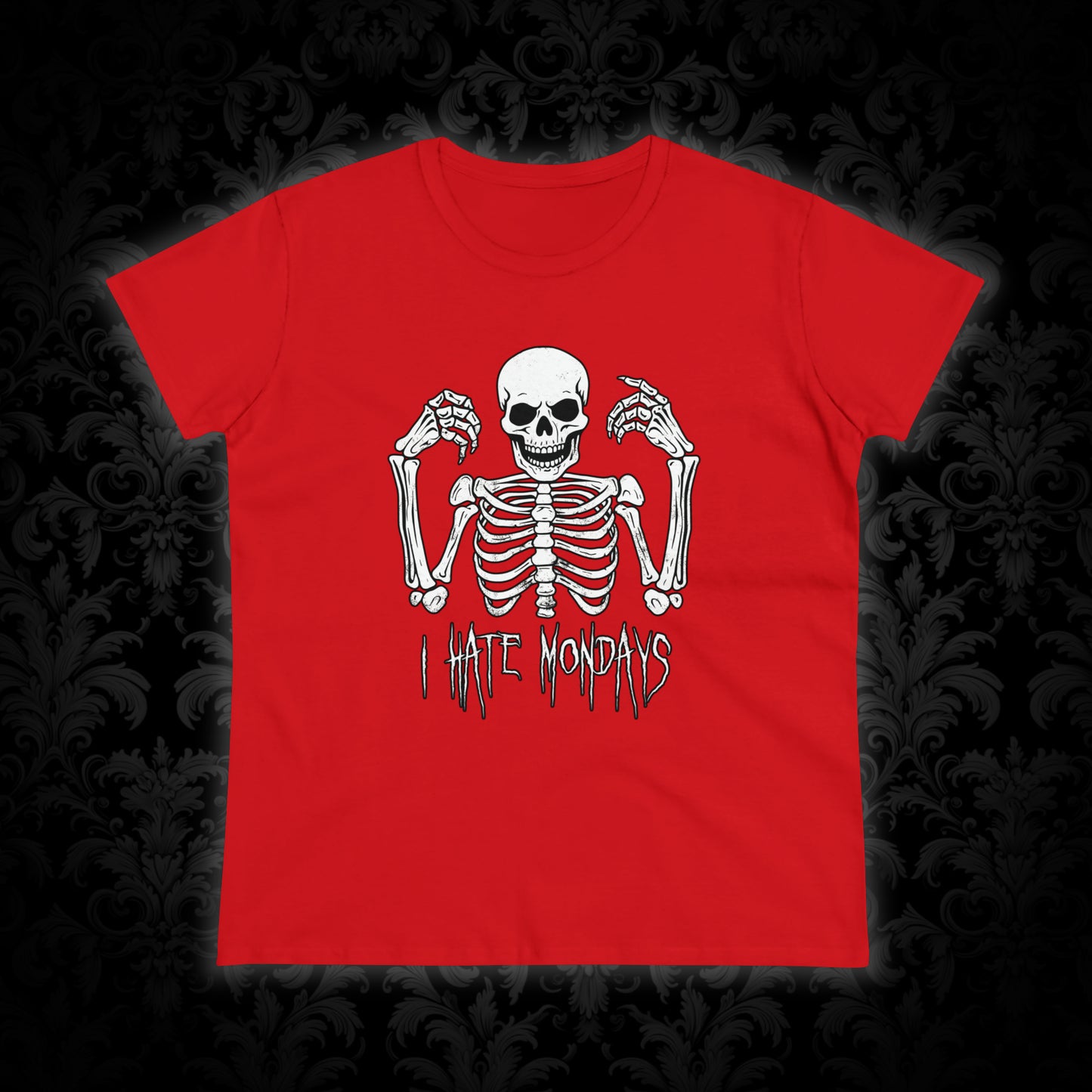 Women's T-shirt Skelly Hates Mondays - Frogos Design