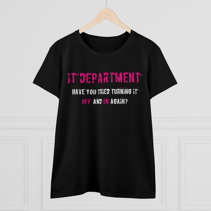 Women's T-shirt IT Support in Pink - Frogos Design