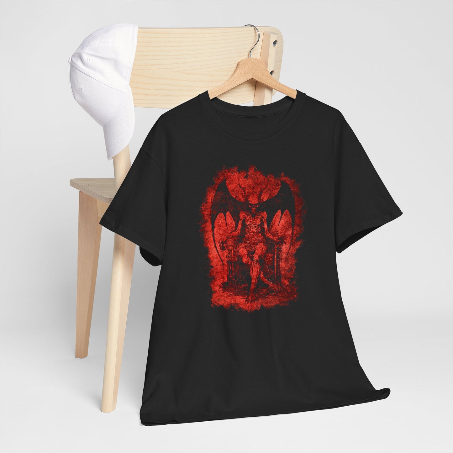 Unisex T-shirt Devil on his Throne in Red