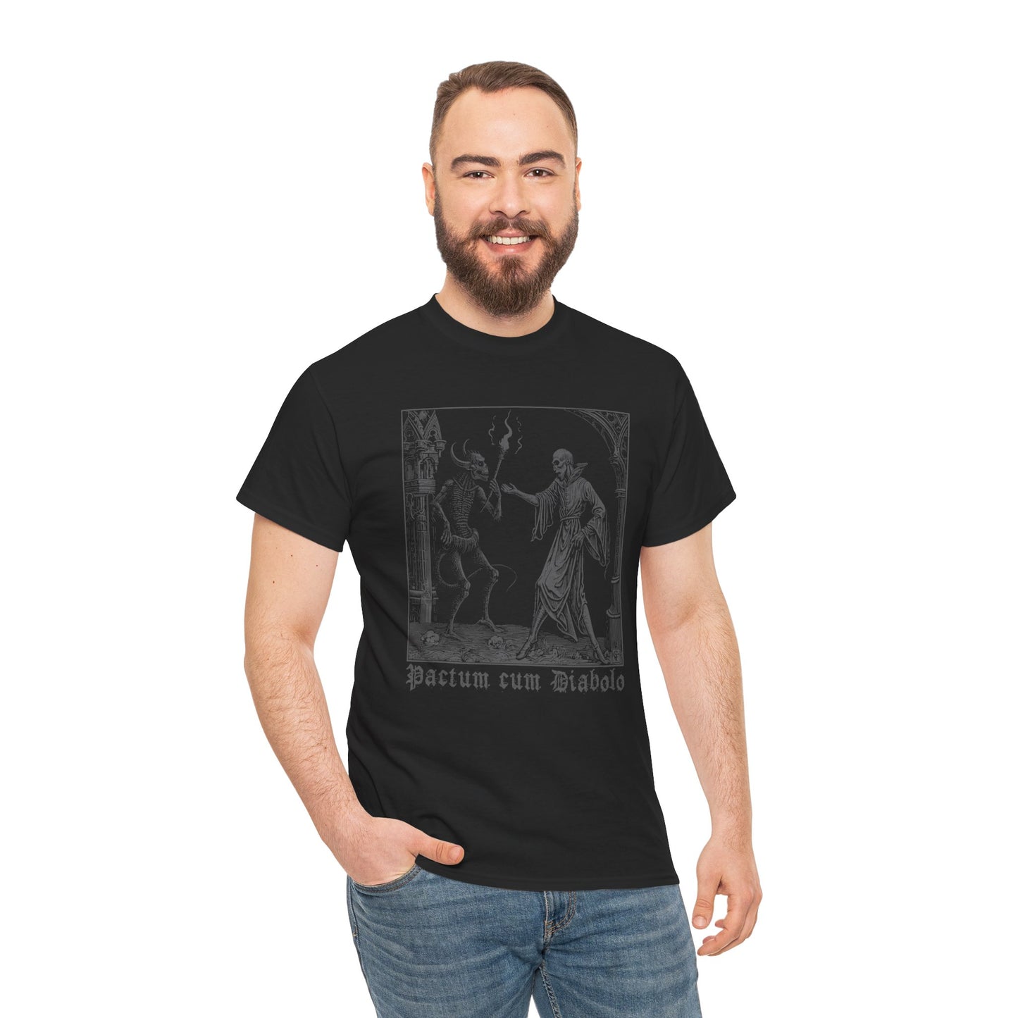 Unisex T-shirt Pactum cum Diabolo in Grey