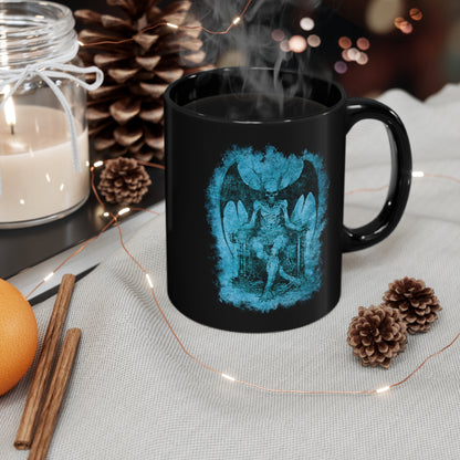 Mug Devil on his Throne in Hell in Blue - Frogos Design