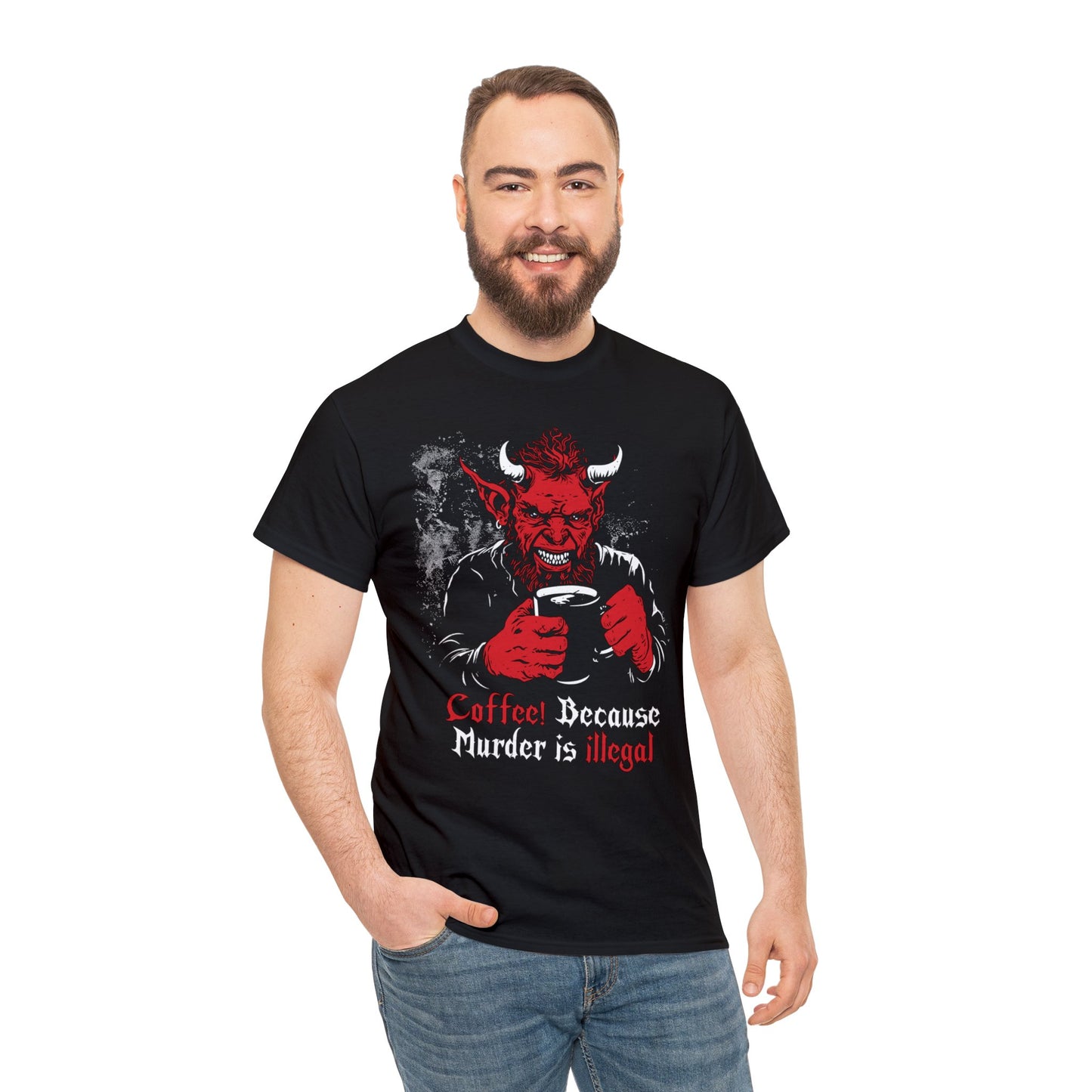 Unisex T-shirt Coffee Devil in Red