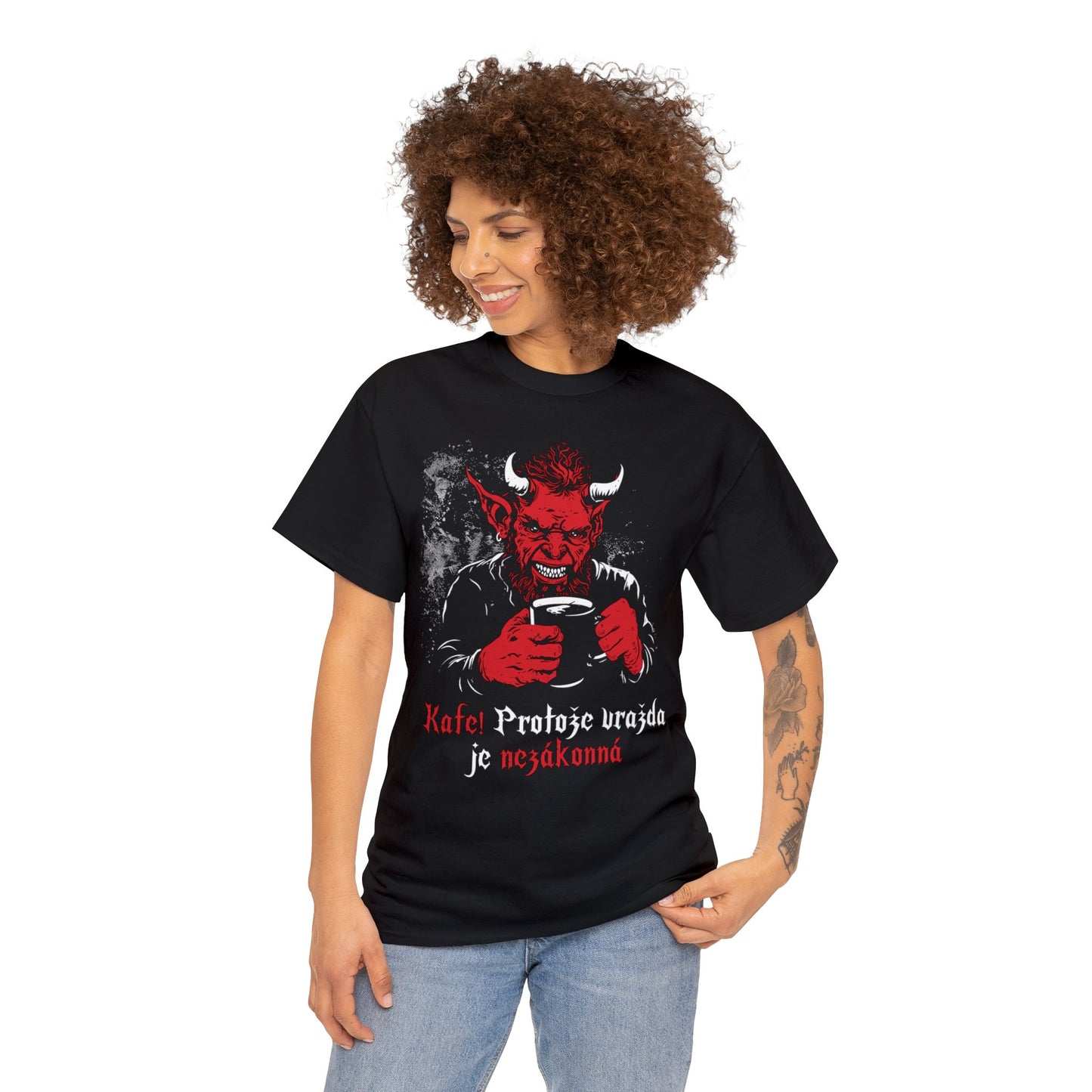 Unisex T-shirt Coffee Devil in Red CZ Edition