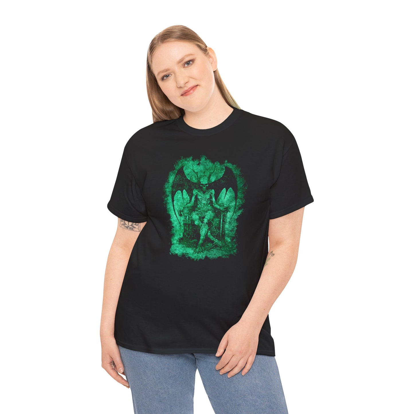 Unisex T-shirt Devil on his Throne in Green