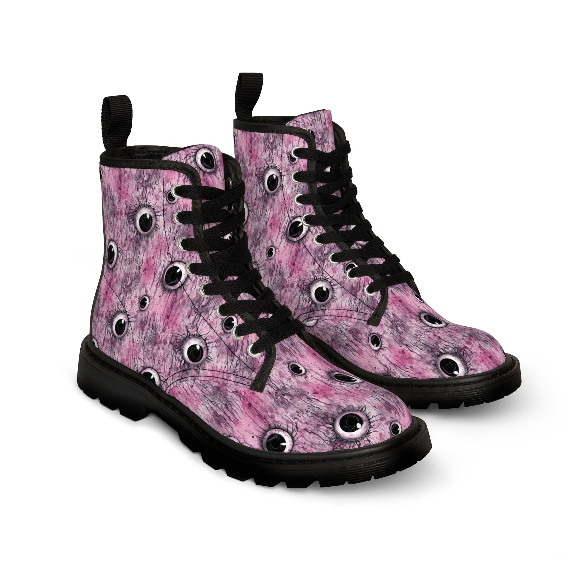 Canvas Boots Creepy Pinky Eyes - Frogos Design