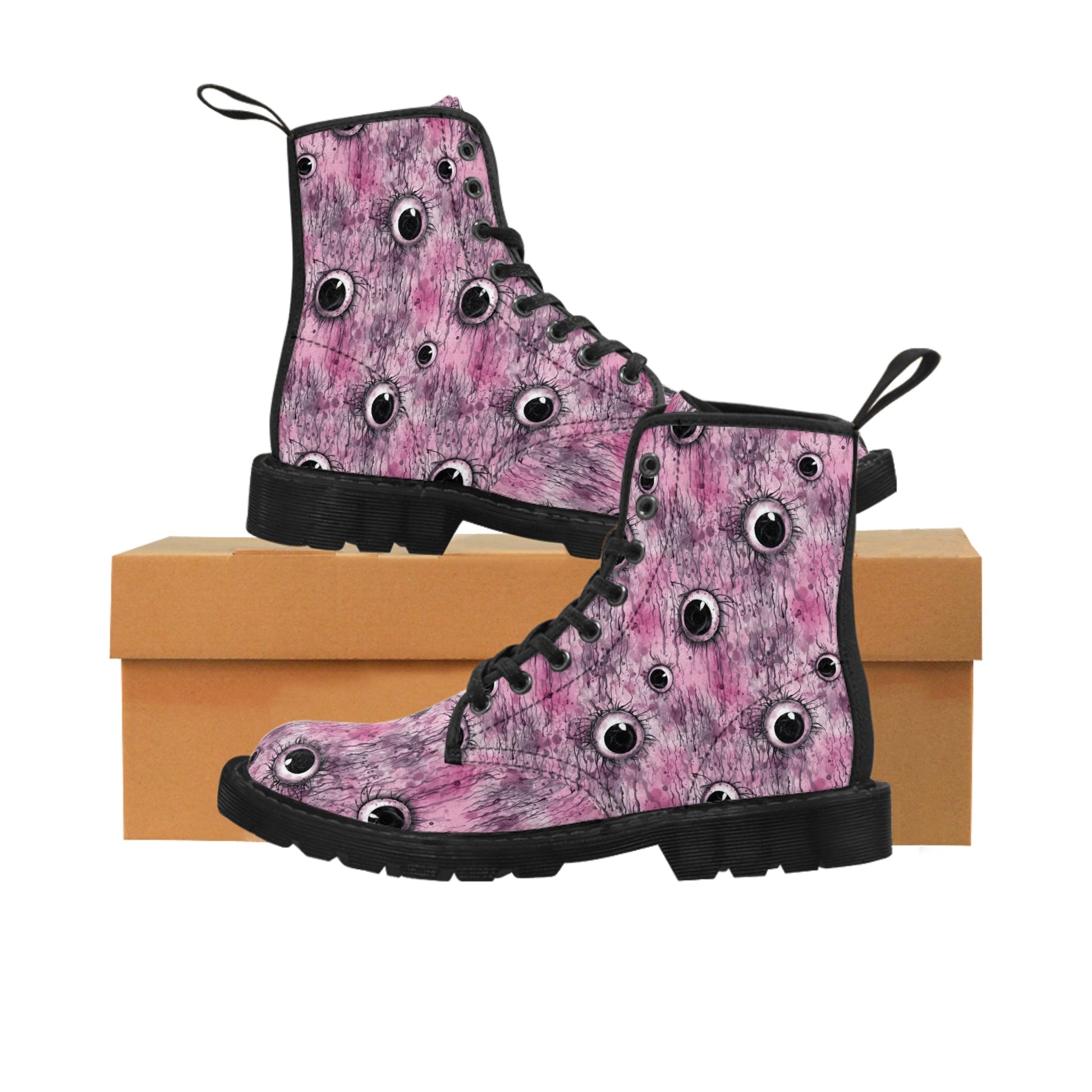 Canvas Boots Creepy Pinky Eyes - Frogos Design