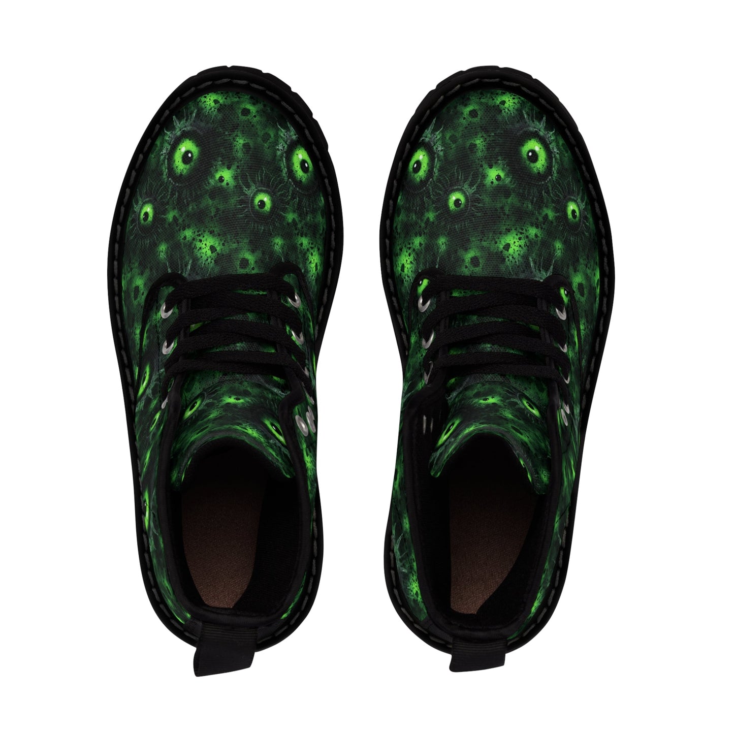 Canvas Boots Greeny Lurking Eyes - Frogos Design