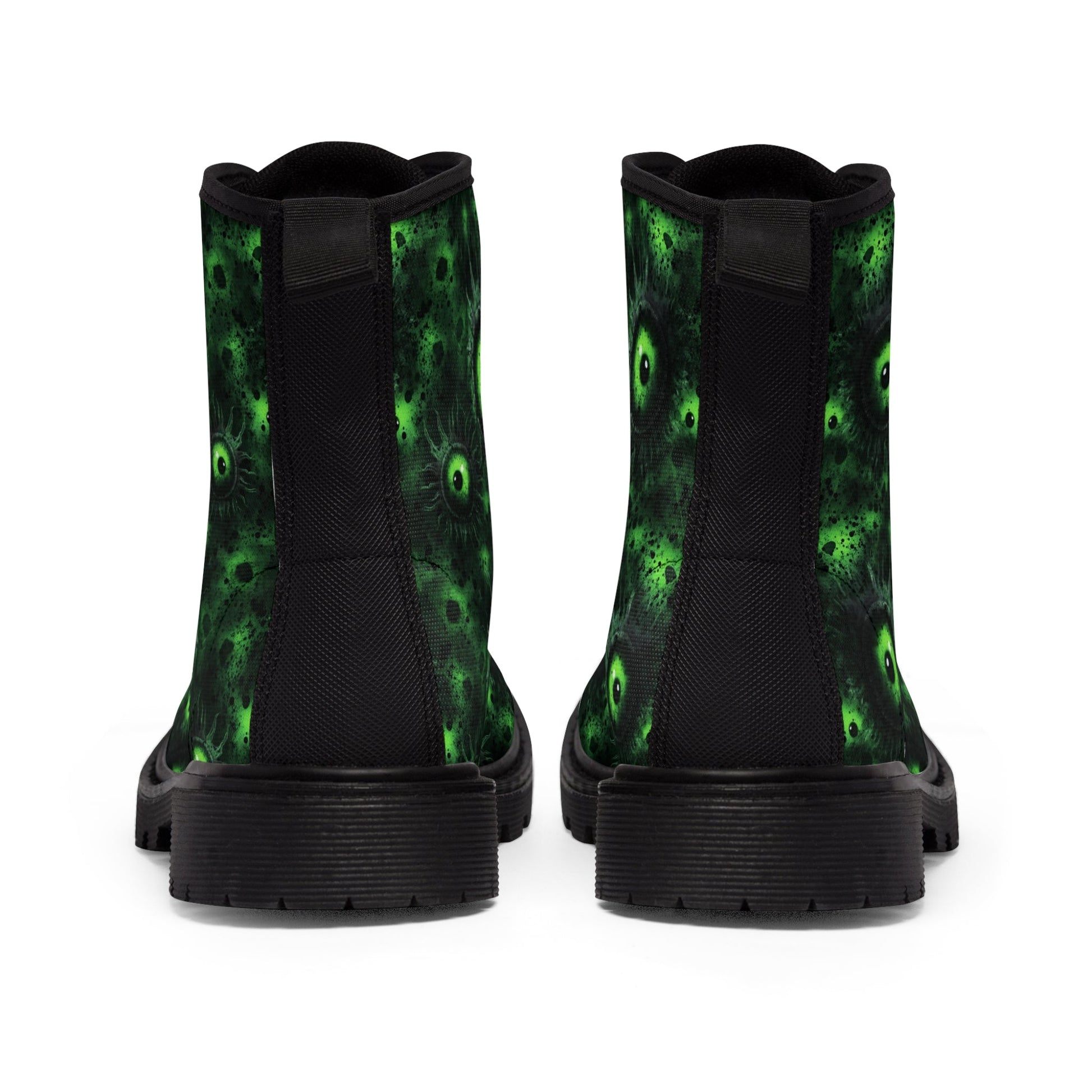 Canvas Boots Greeny Lurking Eyes - Frogos Design