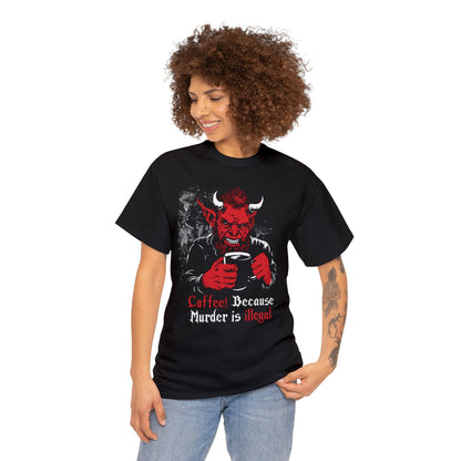 Unisex T-shirt Coffee Devil in Red