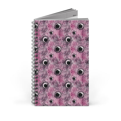 Spiral Notebook Creepy Pinky Eyes - Frogos Design