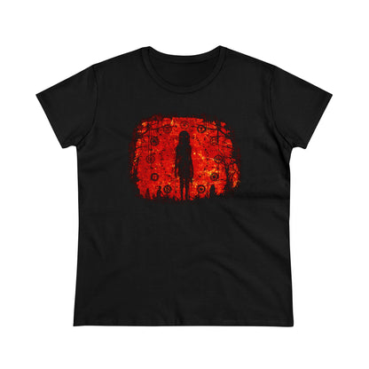 Women's T-shirt Evil is Here in Red - Frogos Design