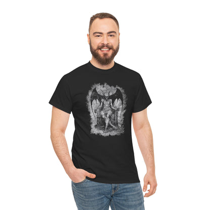 Unisex T-shirt Devil on his Throne in Grey