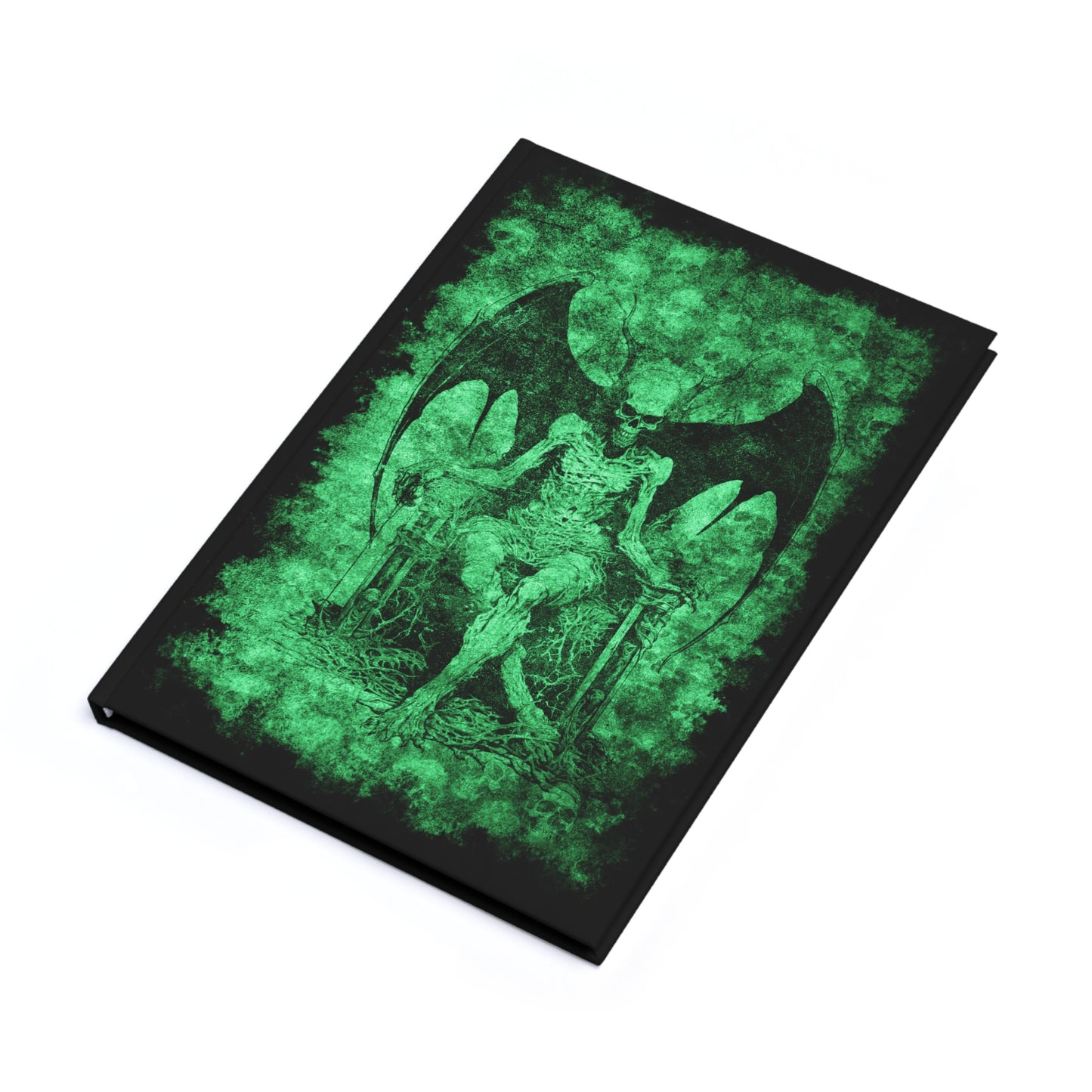 Hardcover Journal A5 Devil on his Throne in Green - Frogos Design