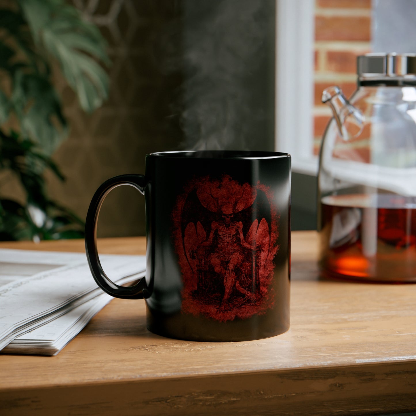 Mug Devil on his Throne in Hell in Red - Frogos Design