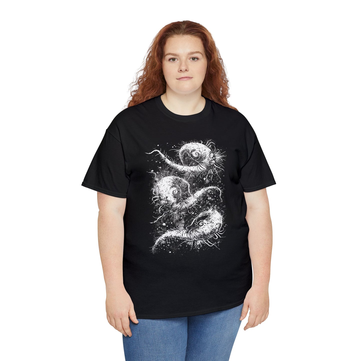 Unisex T-shirt Cosmic Worms in White - Frogos Design