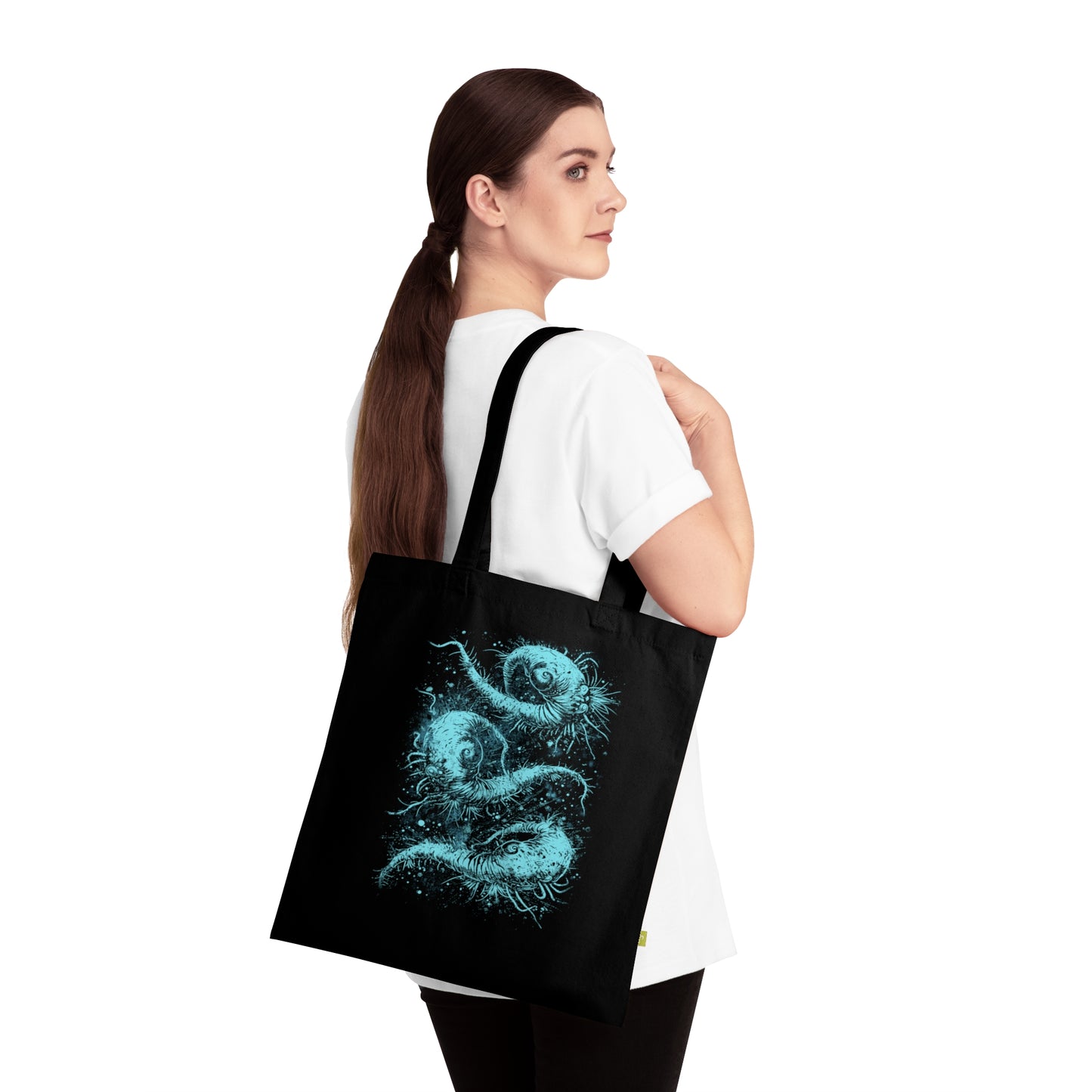 Tote Bag Cosmic Worms in Blue - Frogos Design