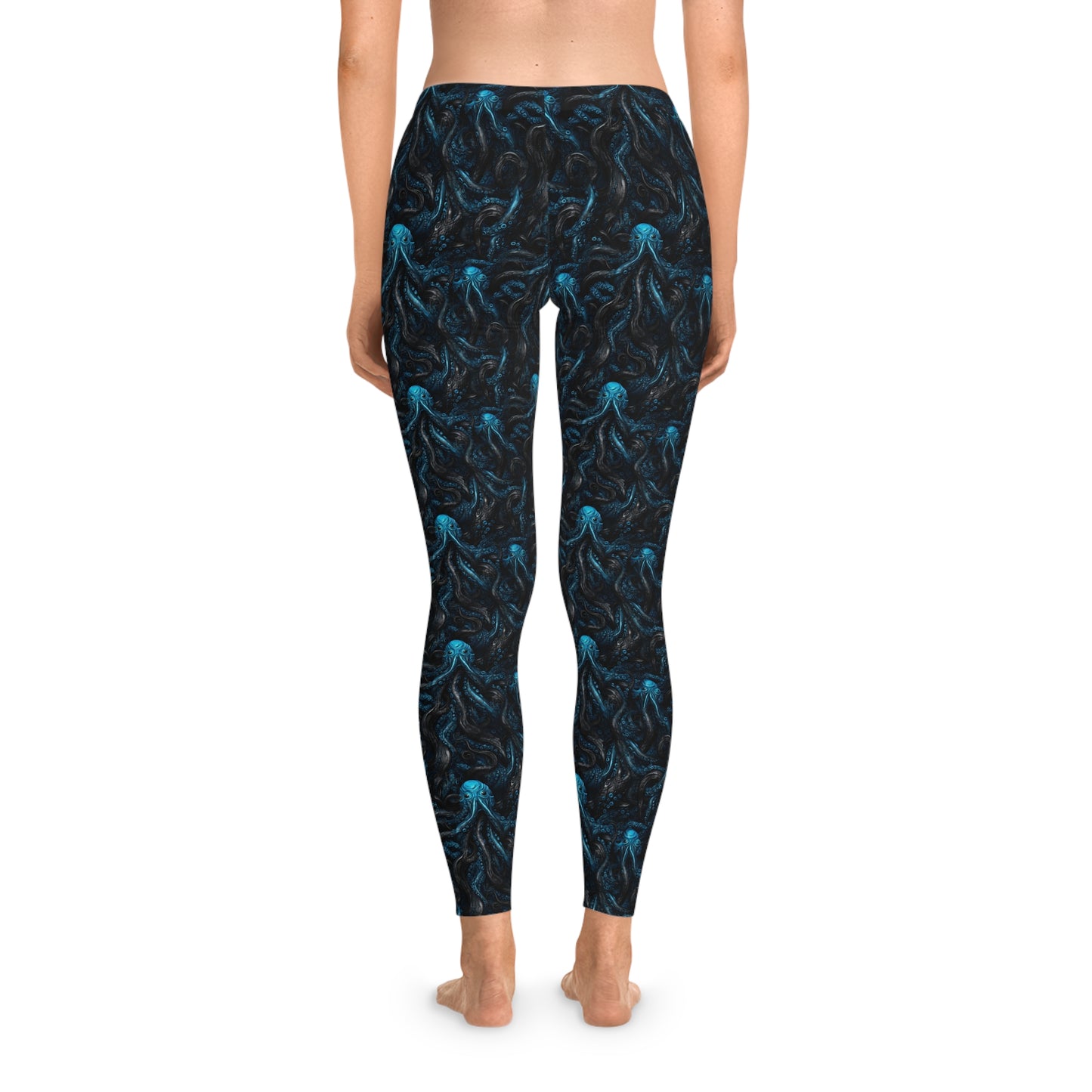 Women`s Leggings Blue Tentacles Horror - Frogos Design