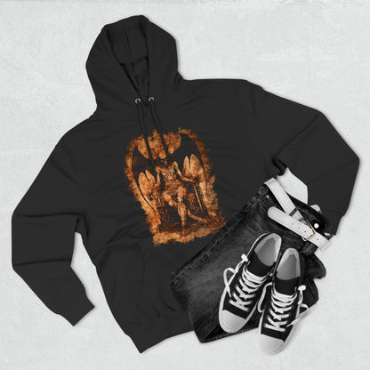 Unisex Pullover Hoodie Devil on his Throne - Orange - Frogos Design