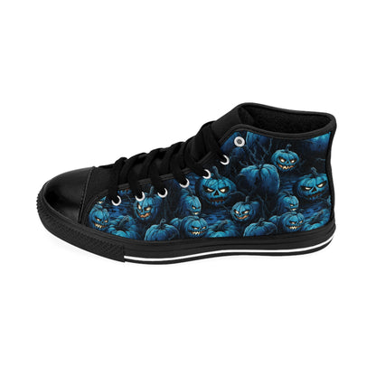 Classic Sneakers Spooky Blue Halloween Pumpkins - Frogos Design