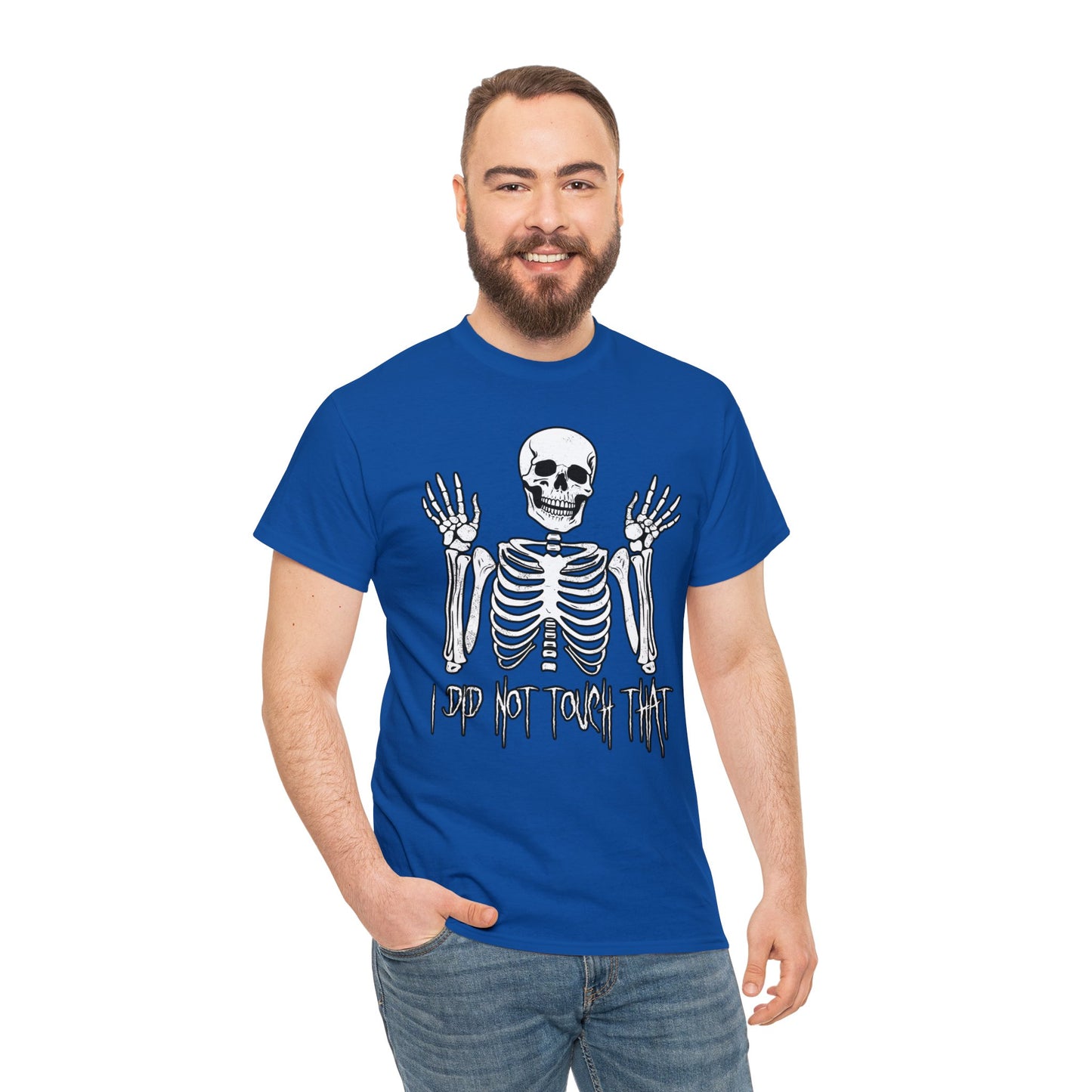 Unisex T-shirt Skelly did not touch that - Frogos Design