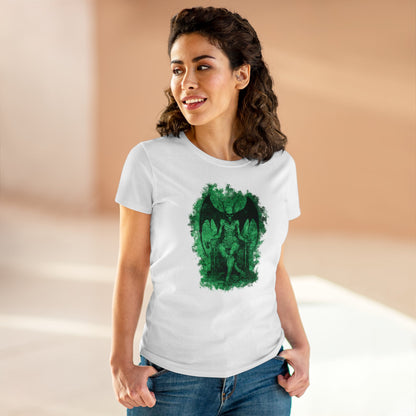 Women's T-shirt Devil on his Throne in Green - Frogos Design