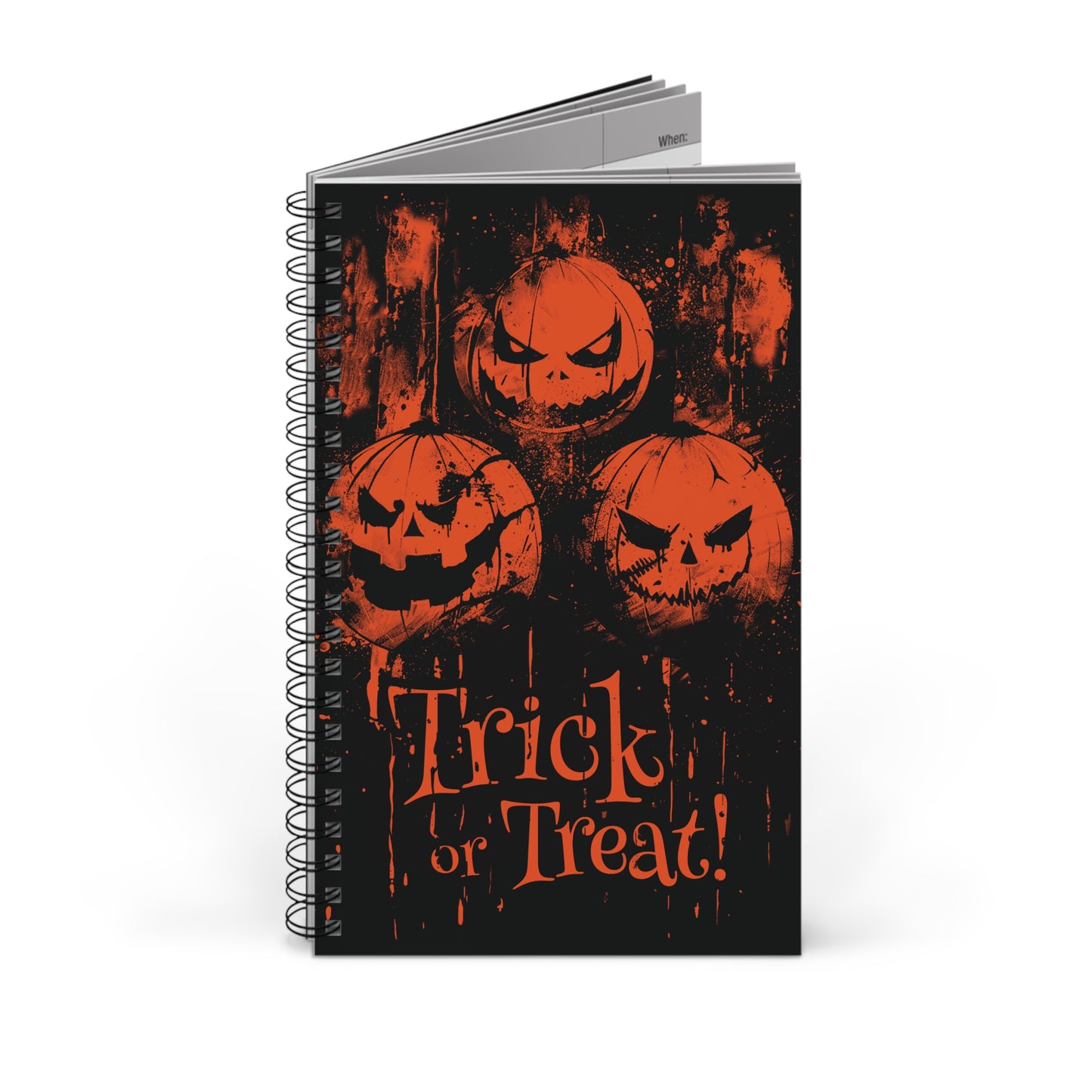 Spiral Notebook Halloween Pumpkins Trick or Treat