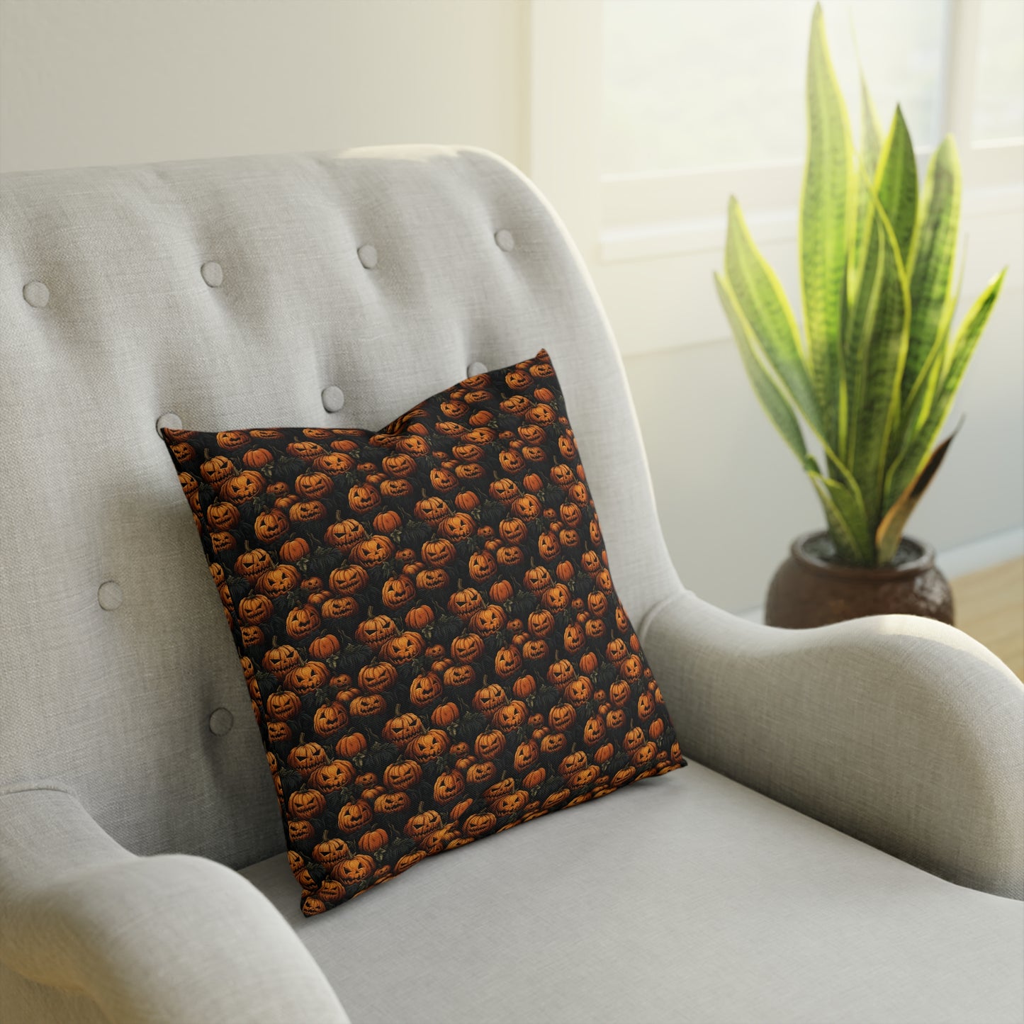 Cushions Spooky Halloween Pumpkin Field - Frogos Design