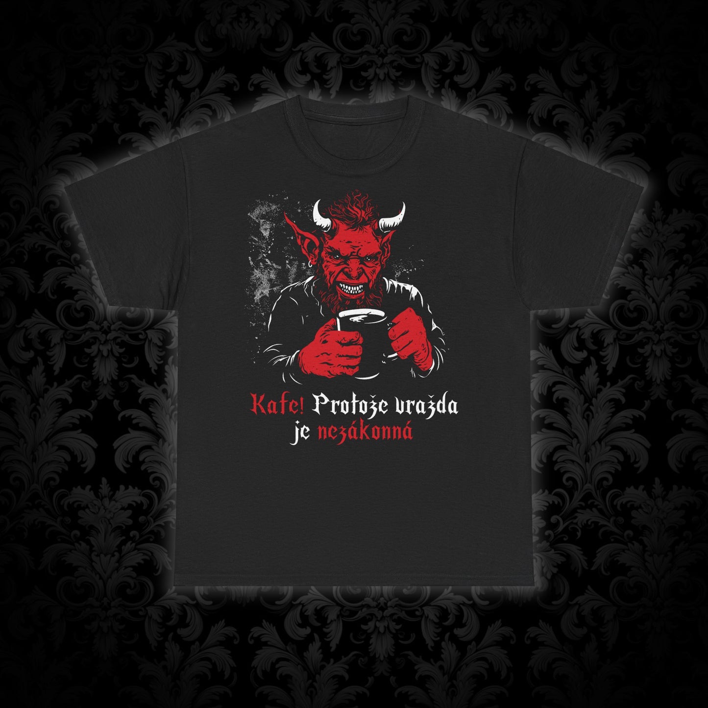 Unisex T-shirt Coffee Devil in Red CZ Edition