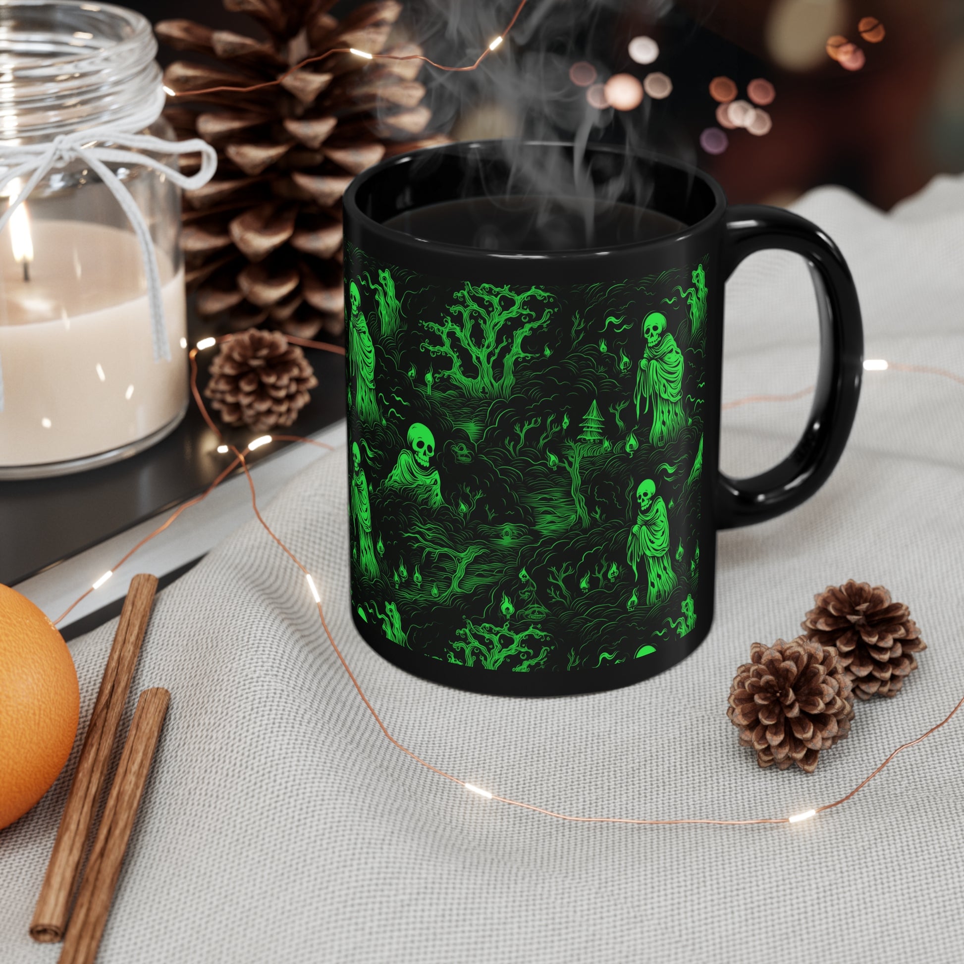 Mug Spooky Green Ghosts - Frogos Design