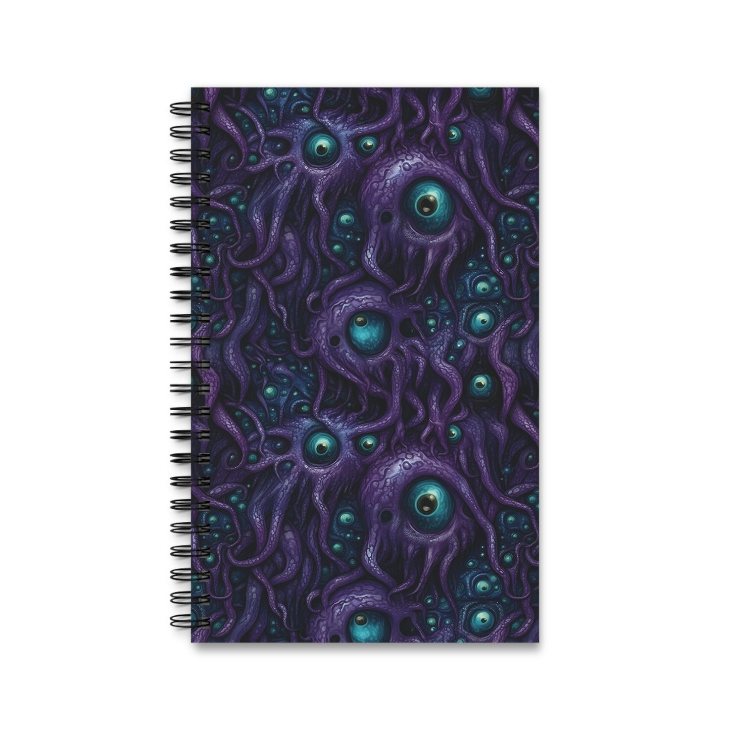 Spiral Notebook Purple Tentacloid Eyes - Frogos Design