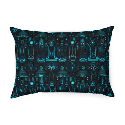 Cushions Dark Alien Structures in Blue - Frogos Design