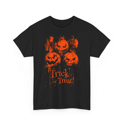 Unisex T-shirt Halloween Pumpkins Trick or Treat in Orange